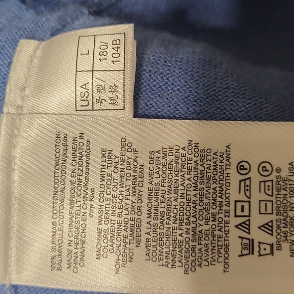 Brooks Brothers Light Blue Zip-Up Sweater - Picture 7 of 7